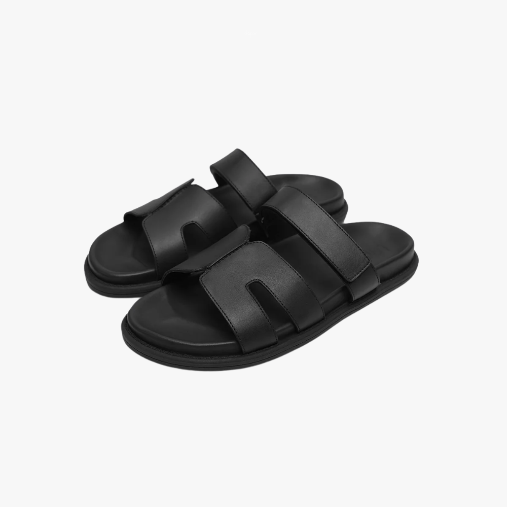 Classic Leather Slides (Black / Coffee),