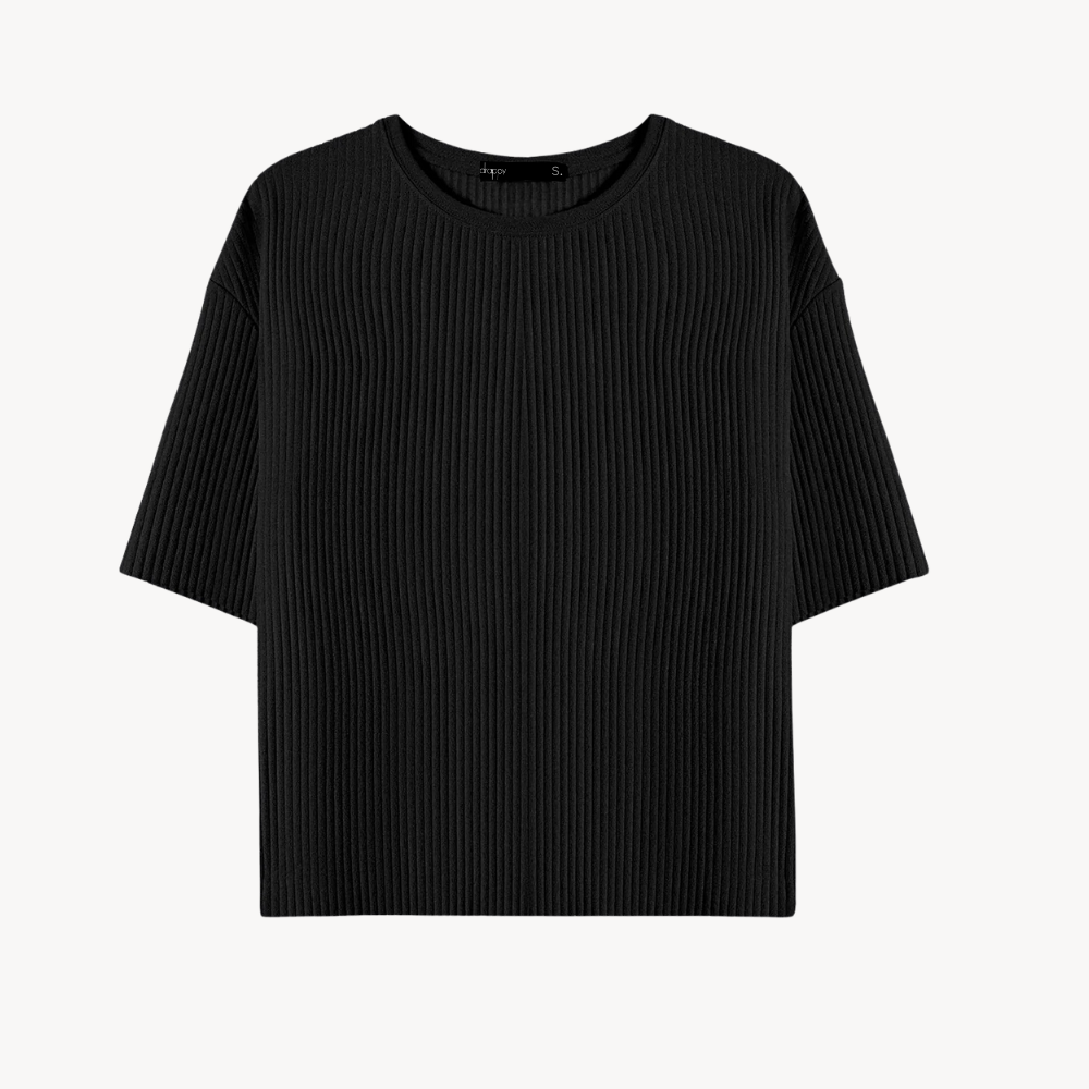 Women Black Linea Stretchy Tee Top