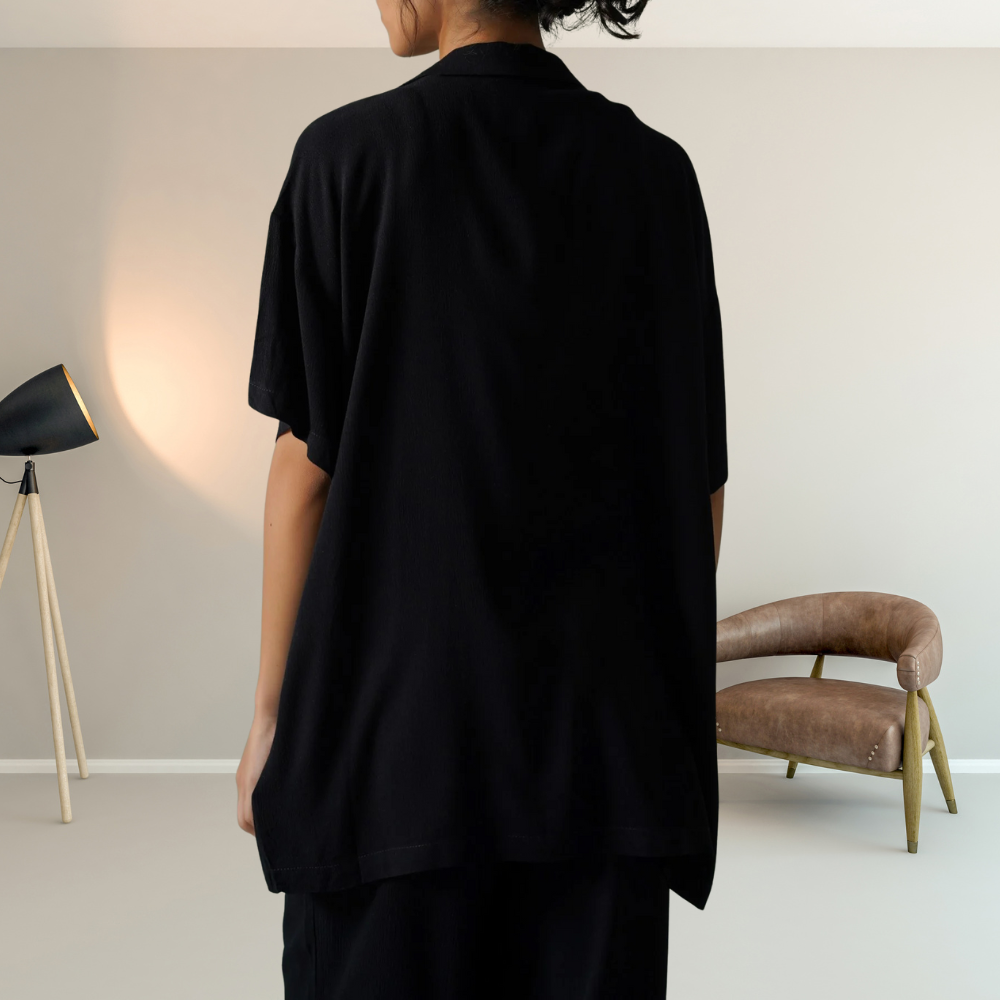 Women Black Linea Stretchy Tee Top