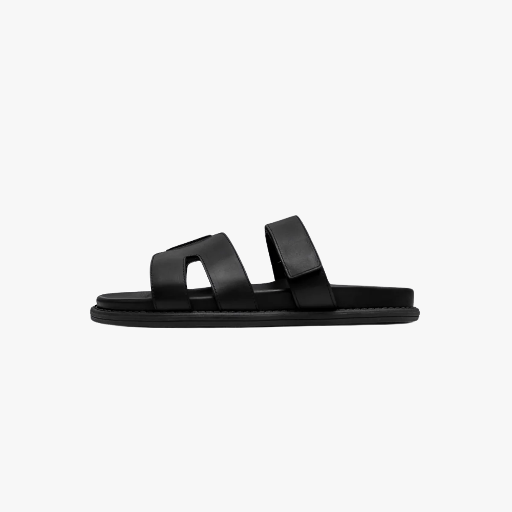 Classic Leather Slides (Black / Coffee),