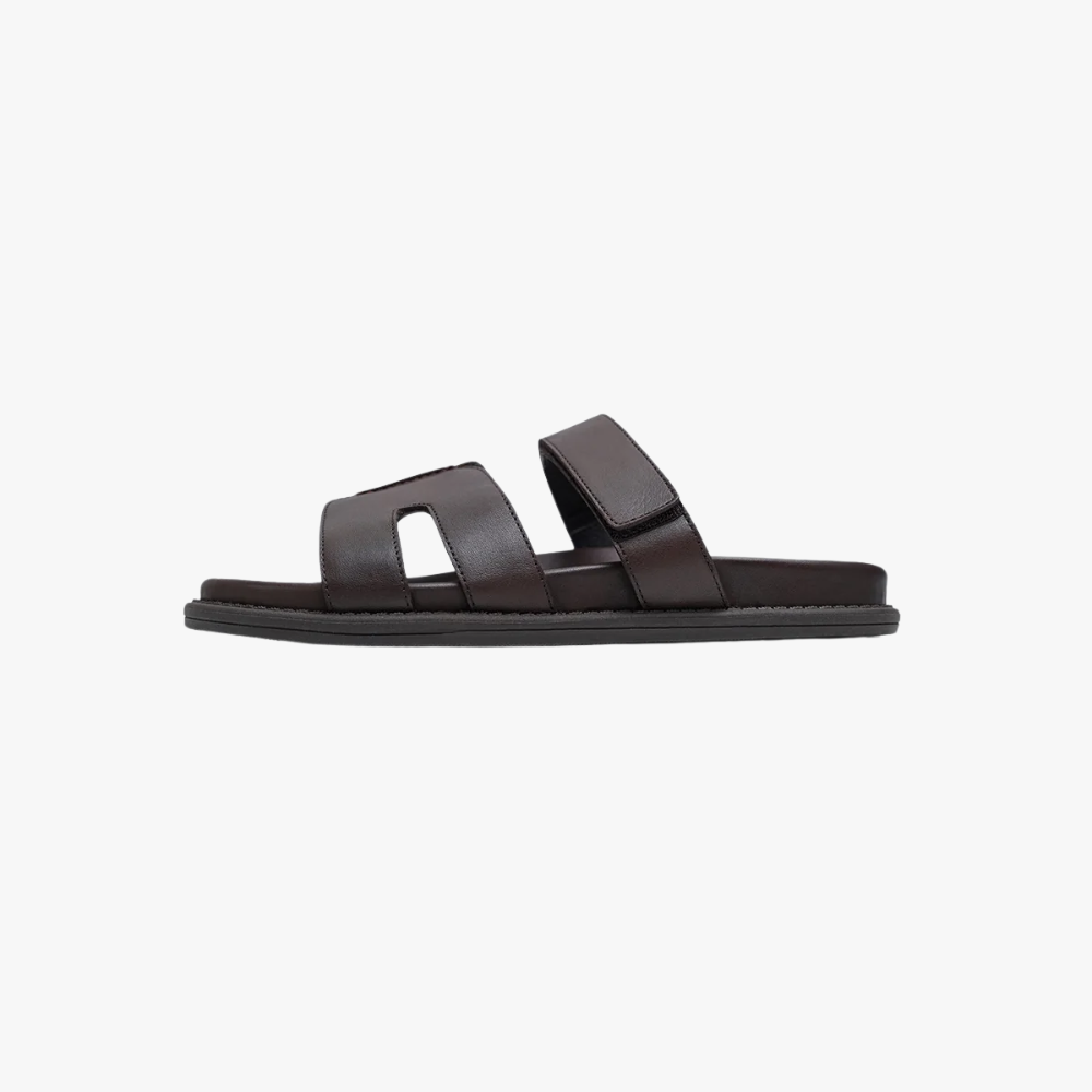 Classic Leather Slides (Black / Coffee),